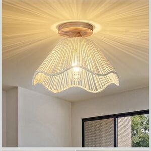Elegant Cream Woven Lampshade